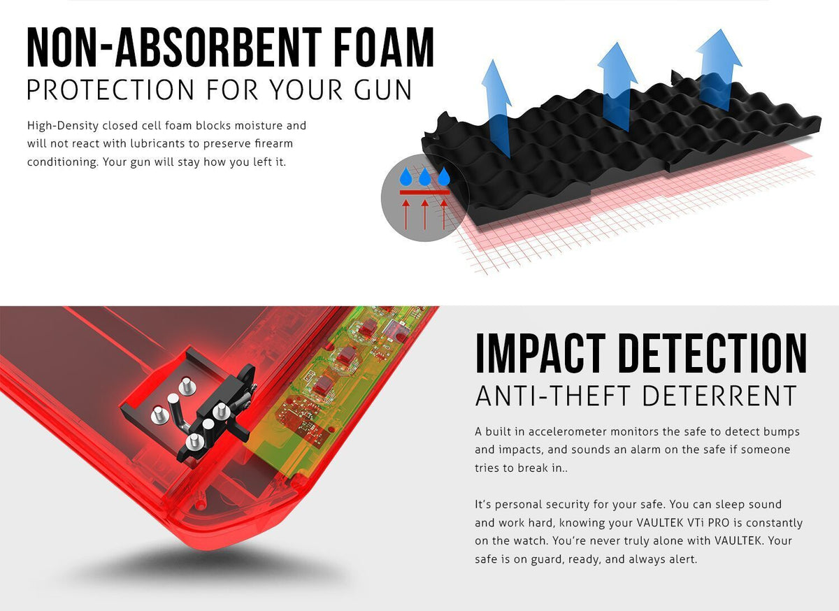 Handgun And Pistol Safes - Vaultek Pro VT Full-Size Rugged Bluetooth Smart Safe
