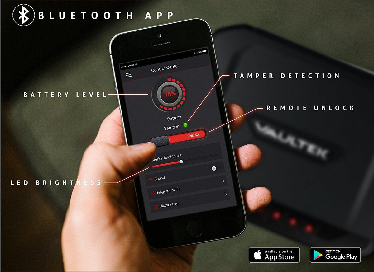 Handgun And Pistol Safes - Vaultek VT10i Lightweight Biometric Bluetooth Smart Safe
