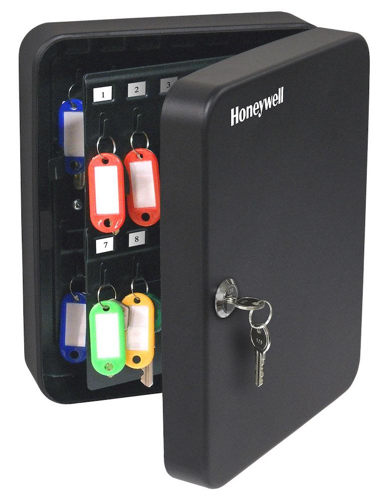 Honeywell 6106 48 Key Steel Security Box With Key Lock Open