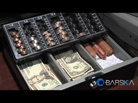 Barska CB13054 12" Register Style Cash Box with Key Lock Video