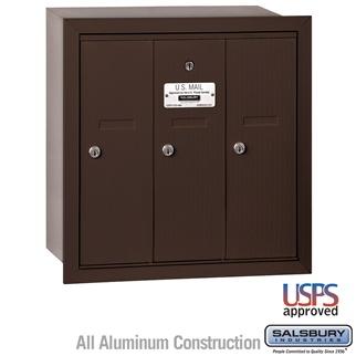 Mailboxes - Salsbury 4B Vertical Mailbox - 3 Doors - Recessed Mounted - USPS Access