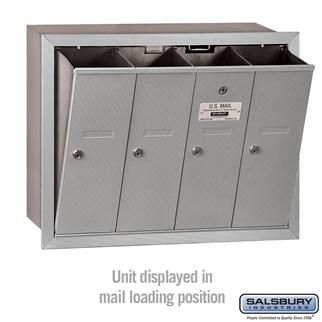 Mailboxes - Salsbury 4B Vertical Mailbox - 4 Doors - Recessed Mounted - USPS Access