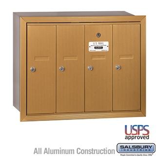 Mailboxes - Salsbury 4B Vertical Mailbox - 4 Doors - Recessed Mounted - USPS Access