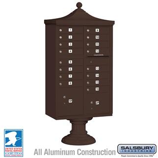 Mailboxes - Salsbury Regency Decorative CBU (Includes CBU, Pedestal, CBU Top And Pedestal Cover - Short) - 16 A Size Doors - Type III - USPS Access