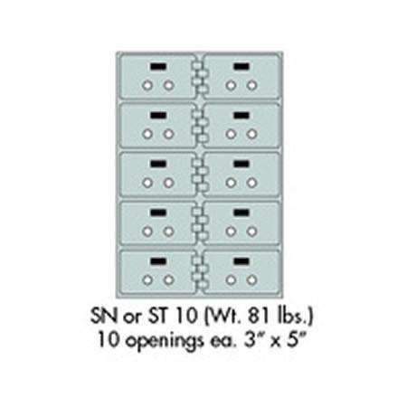 Safe Deposit Boxes - SafeandVaultStore SN-10 Safe Deposit Boxes 10 - 3&quot; X 5&quot; Openings