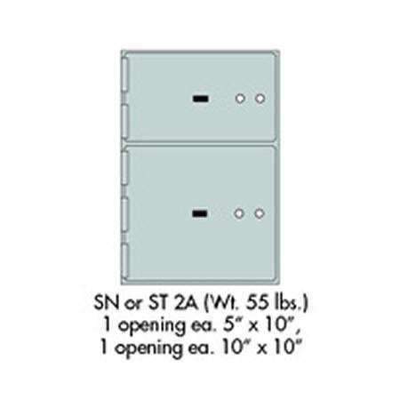 Safe Deposit Boxes - SafeandVaultStore SN-2A Safe Deposit Boxes 1 - 5" X 10" 1 - 10" X 10" Openings