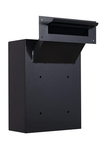 Through The Wall Depository Safe - Protex WDC-160-Black Wall-Mount Locking Drop Box With Chute