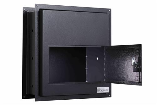 Through The Wall Depository Safe - Protex WDS-311-Black Through-The Wall Locking Drop Box