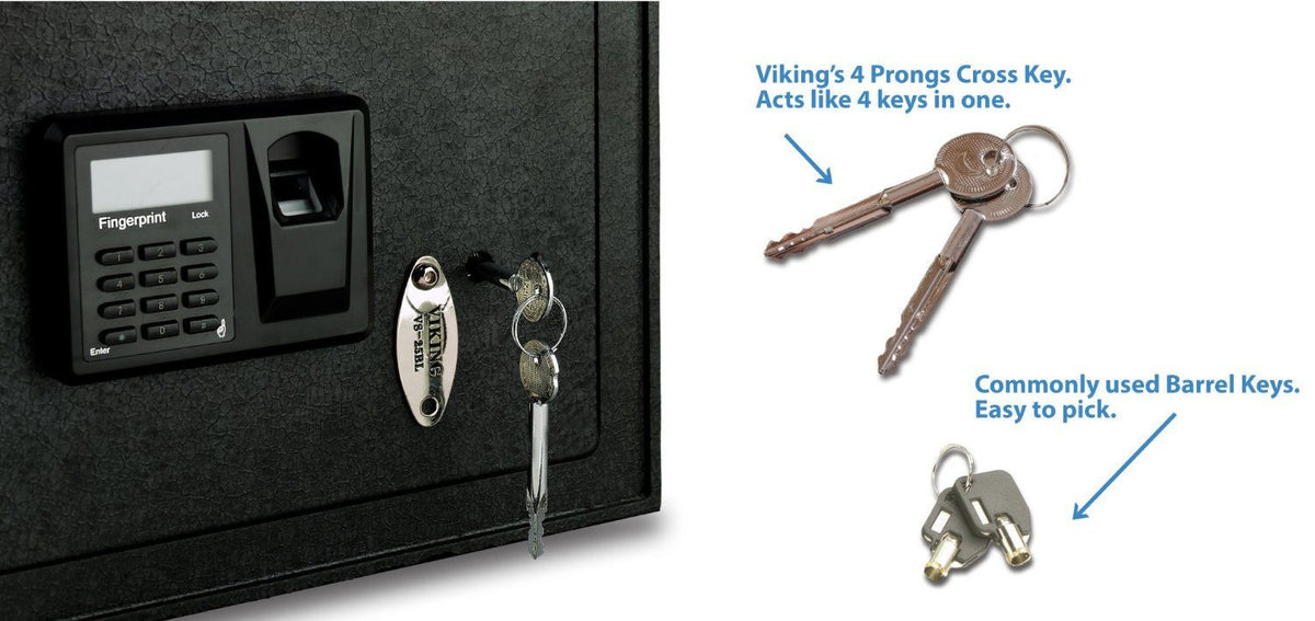 Viking VS-14BL Top Opening Drawer Biometric Keypad Safe