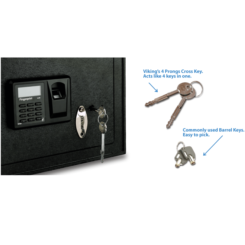 Wall Safes - Viking VS-12BL Biometric Wall Mounted Safe